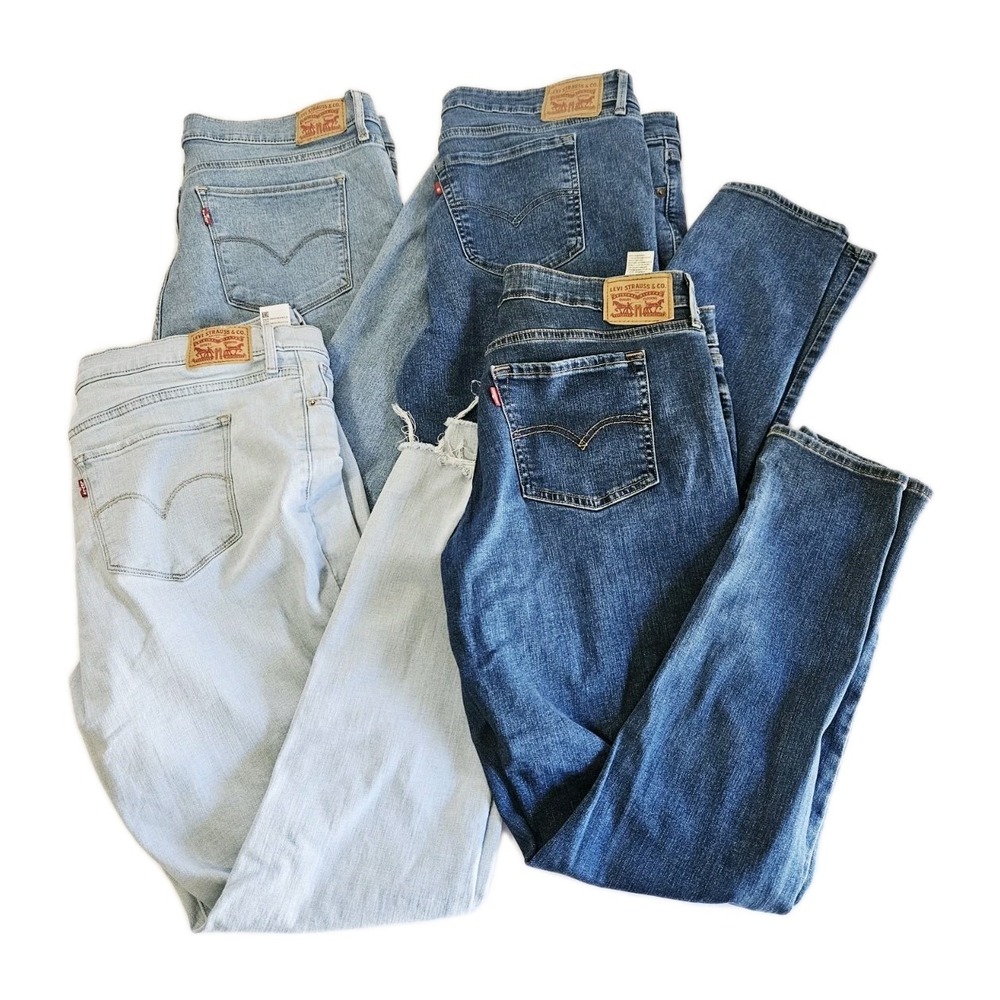 Levis Strauss Womens Skinny Fit Size 34 Denim Jeans Lot Of 4